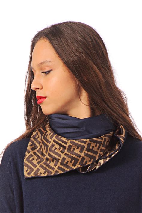 fendi square scarf blue floral|Women's Fendi Designer Scarves .